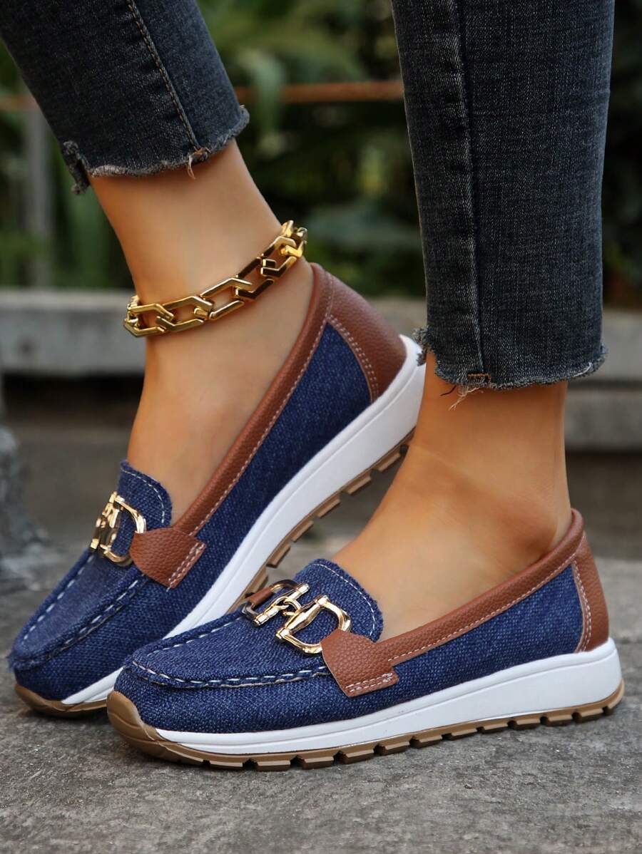 Women's Slip-On Loafers Flat Shoes Casual Leather