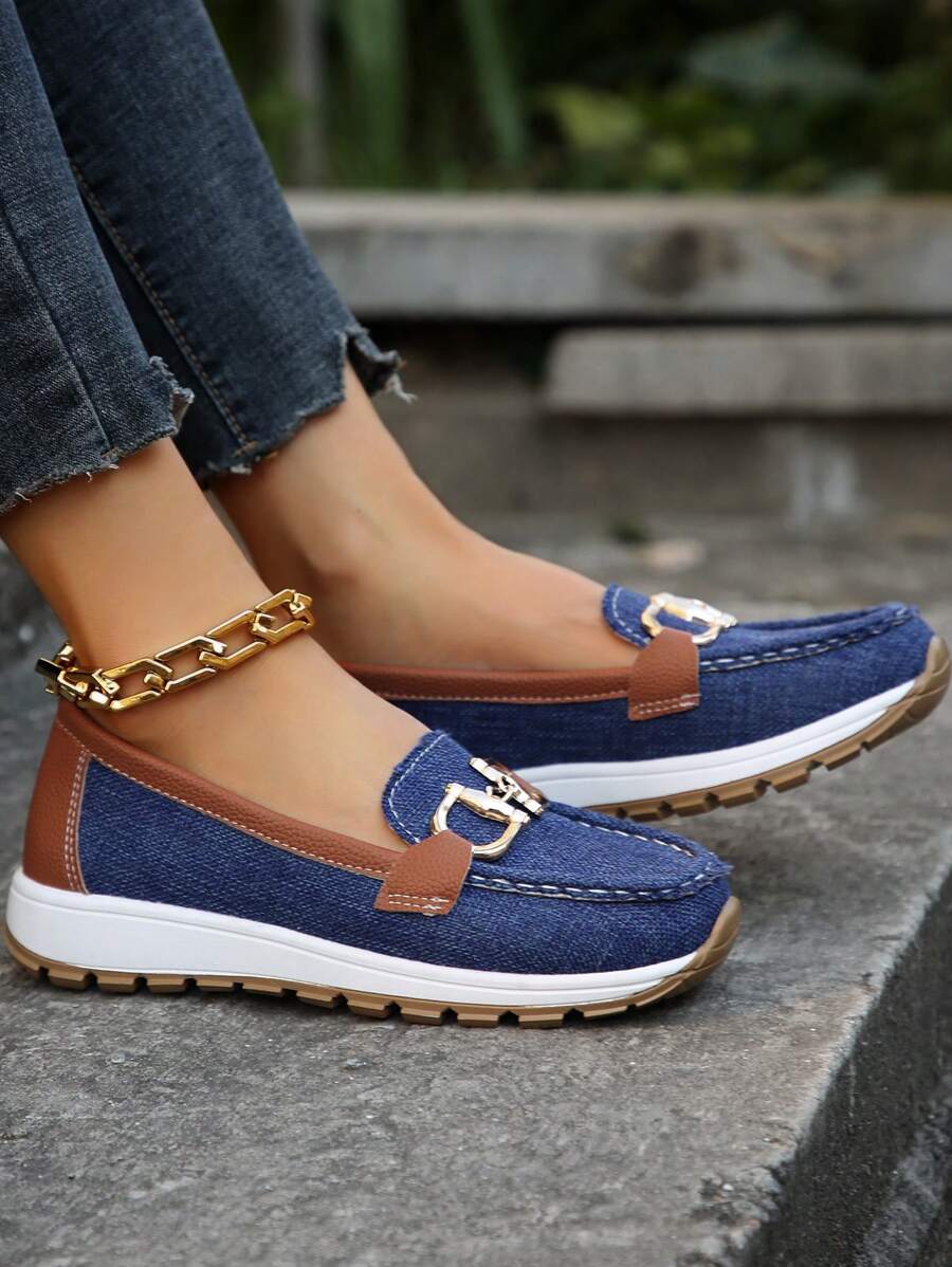 Women's Slip-On Loafers Flat Shoes Casual Leather