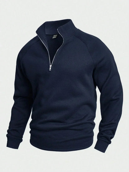 Zip-Collar Knit Pullover