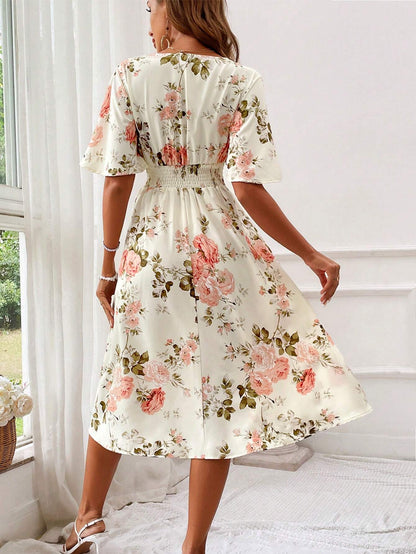 Women's Floral V-Neck Dress