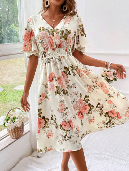 Women's Floral V-Neck Dress