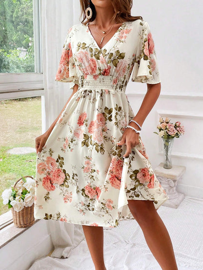 Women's Floral V-Neck Dress