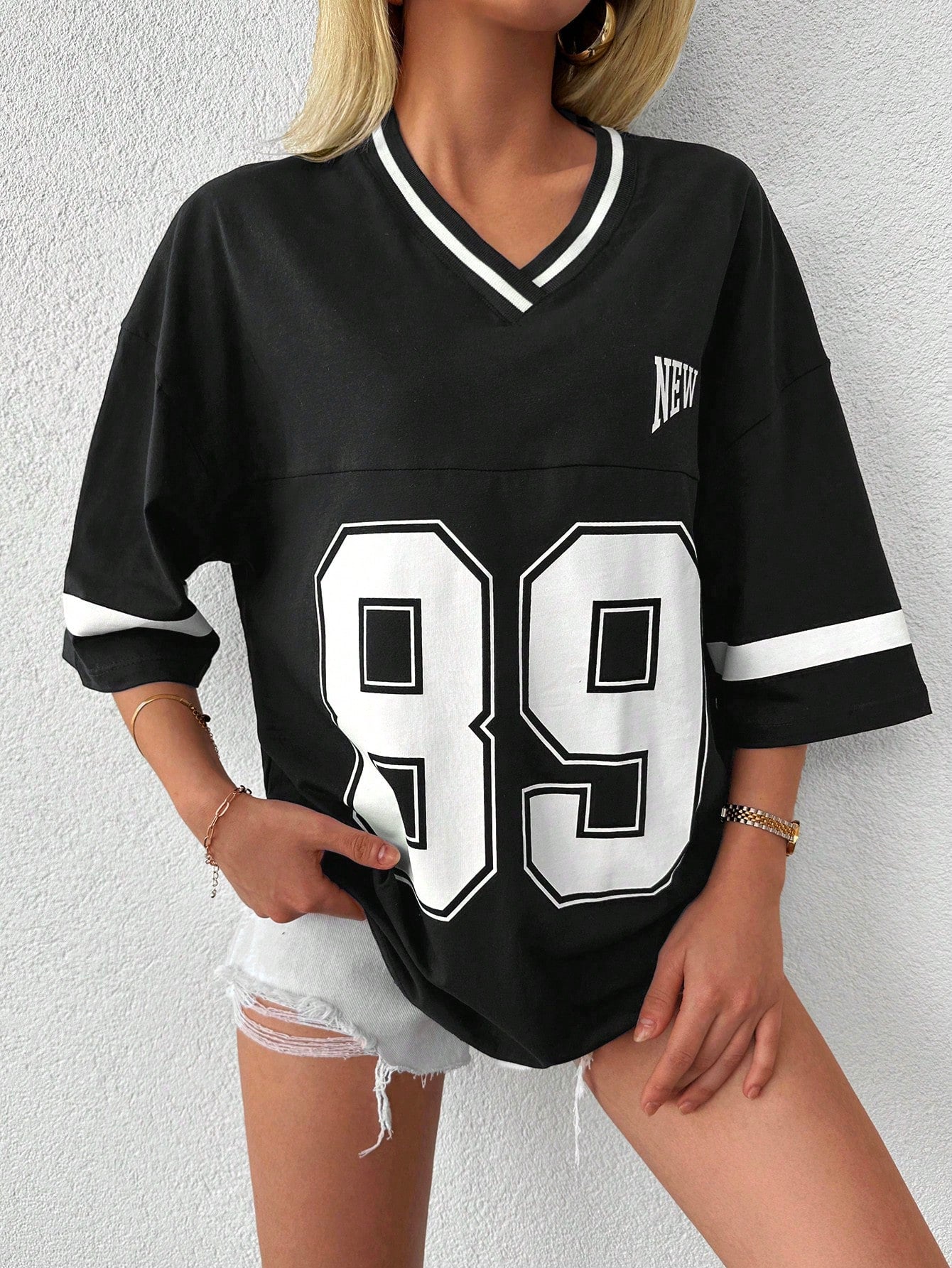 Women's Oversized Baseball Shirt Casual - Fashinoza