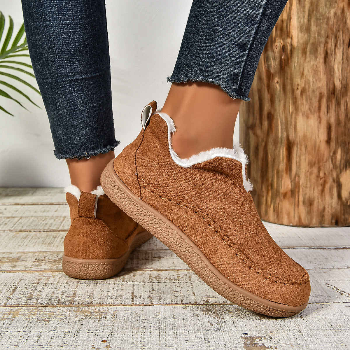Women's Slip-On Boots Stitch Detail