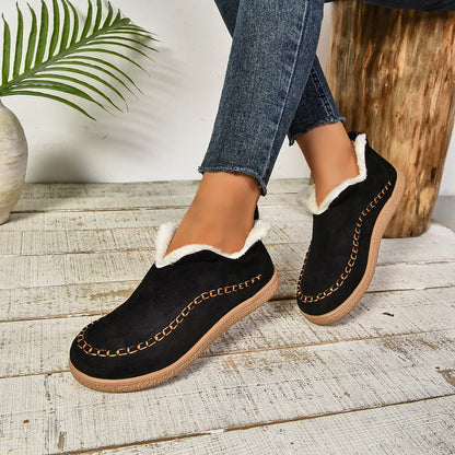 Women's Fur Lined Ankle Boots Thick Anti-Slip Sole