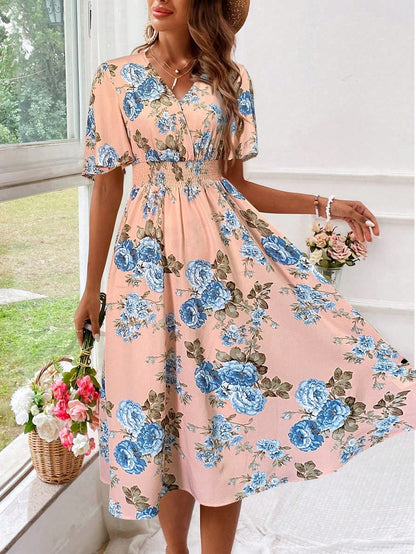 Women's Floral V-Neck Dress
