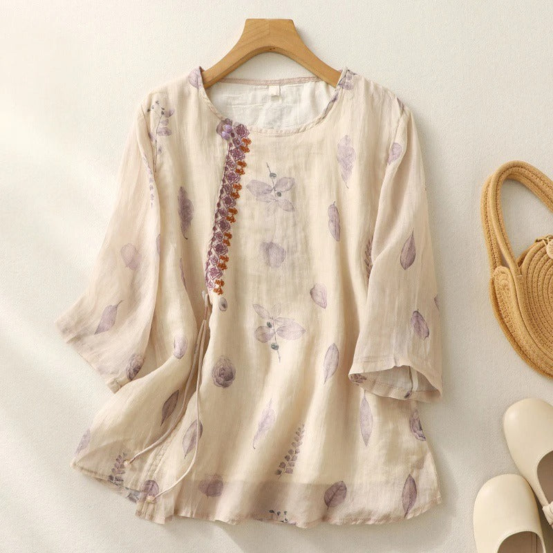 Women's Floral Blouse Relaxed Fit