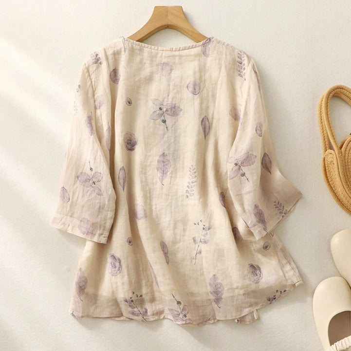 Women's Floral Blouse Relaxed Fit