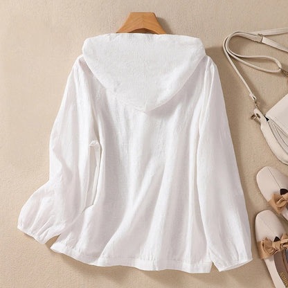 Women's Hooded Long Sleeve Blouse