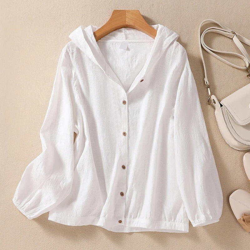 Women's Hooded Long Sleeve Blouse