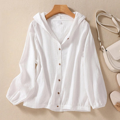 Women's Hooded Long Sleeve Blouse