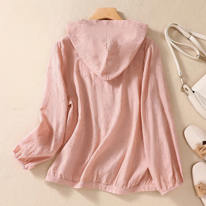 Women's Hooded Long Sleeve Blouse