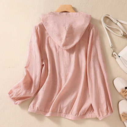 Women's Hooded Long Sleeve Blouse