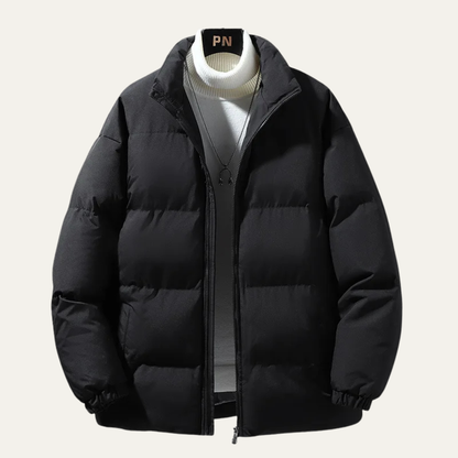 Men's Down Puffer Coat Warm Winter Thick Black - Fashinoza