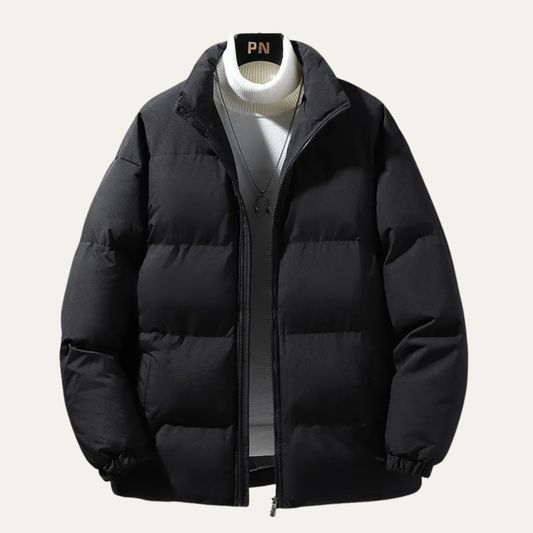 Men's Down Puffer Coat Warm Winter Thick Black - Fashinoza