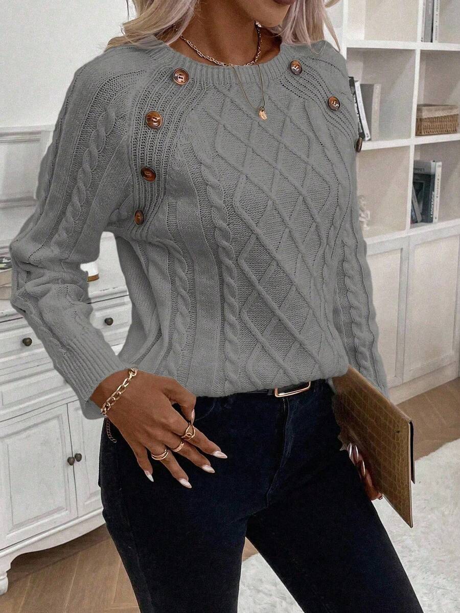 Women's Blouse Button Front Decorative Details