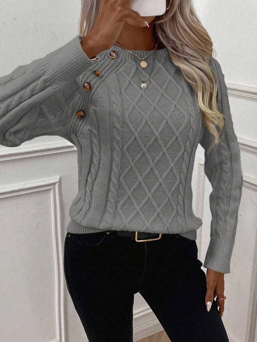 Women's Blouse Button Front Decorative Details
