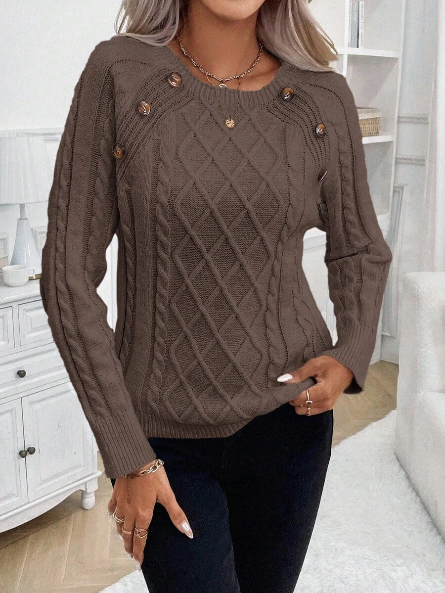 Women's Blouse Button Front Decorative Details