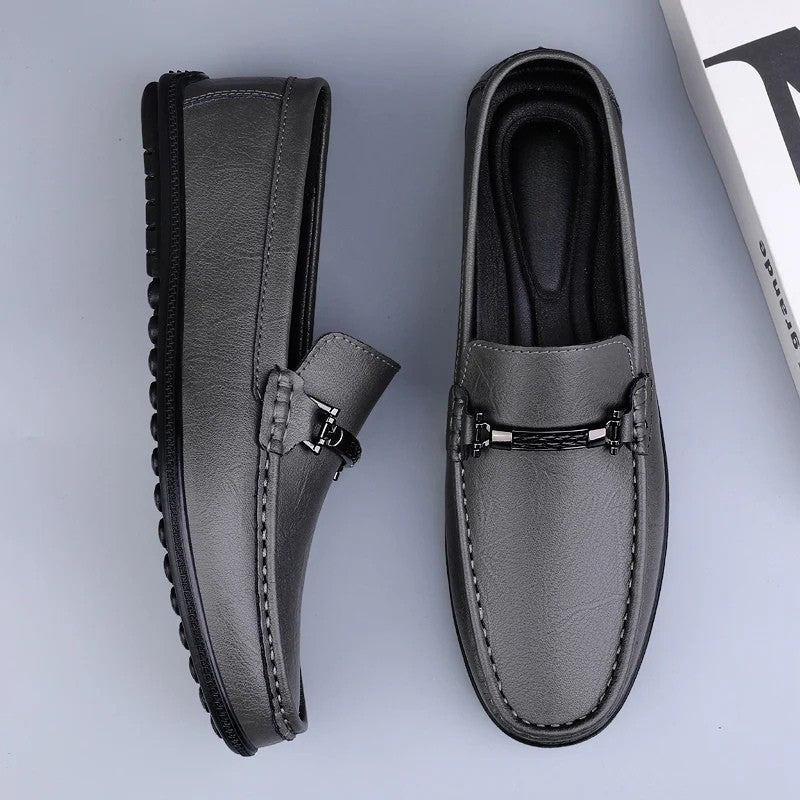 Men's Slip-On Loafers Formal Leather Black