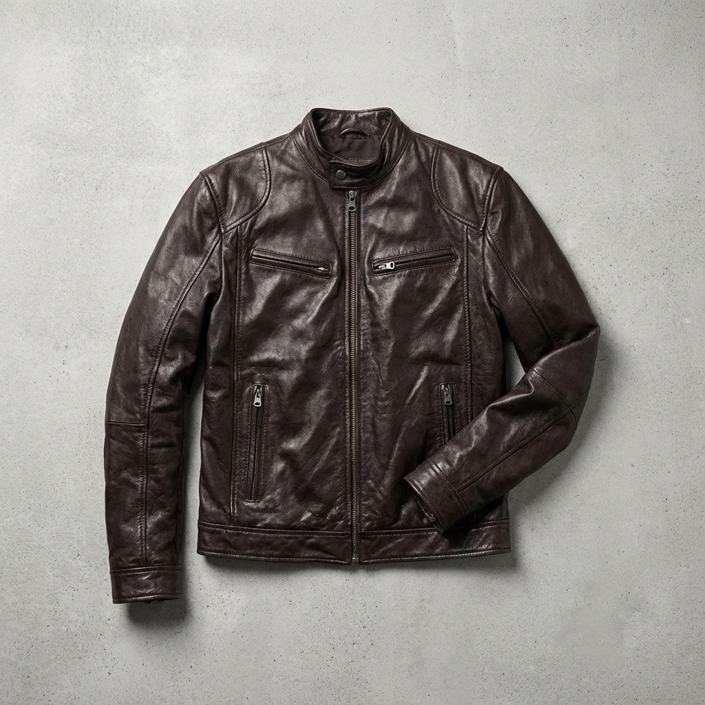 Leather Biker Jacket - 
Fashinoza