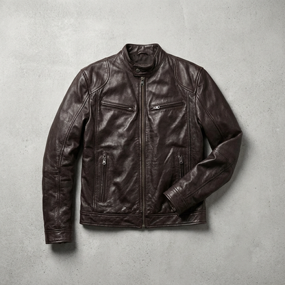 Leather Biker Jacket - 
Fashinoza
