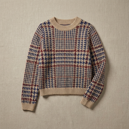 Women's Houndstooth Sweater - 
Fashinoza