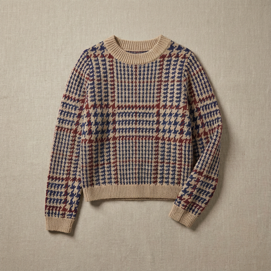 Women's Houndstooth Sweater - 
Fashinoza