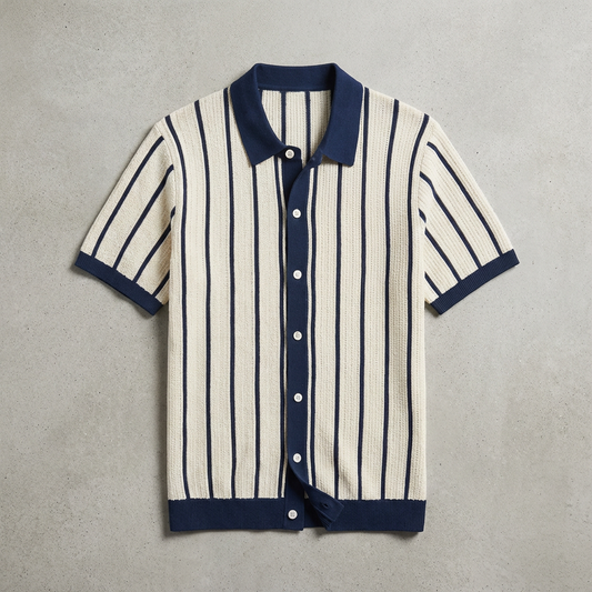 Portofino Men's Striped Polo Shirt Cotton - 
Fashinoza