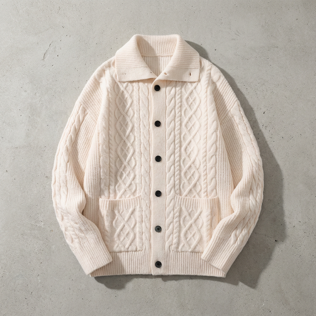 Women's Merino Wool Knit Cardigan - 
Fashinoza