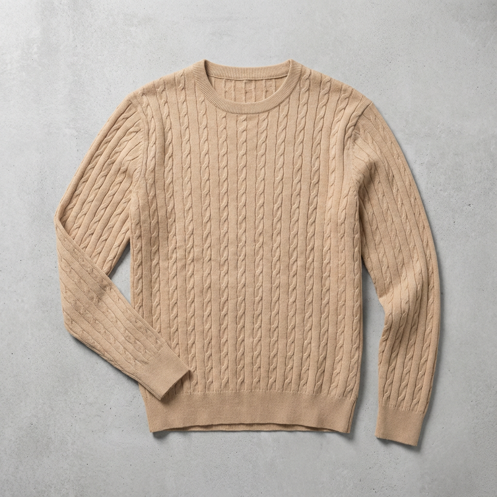 Women's Wool Cable Knit Sweater - 
Fashinoza