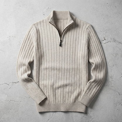 Wool Quarter Zip Sweater - 
Fashinoza