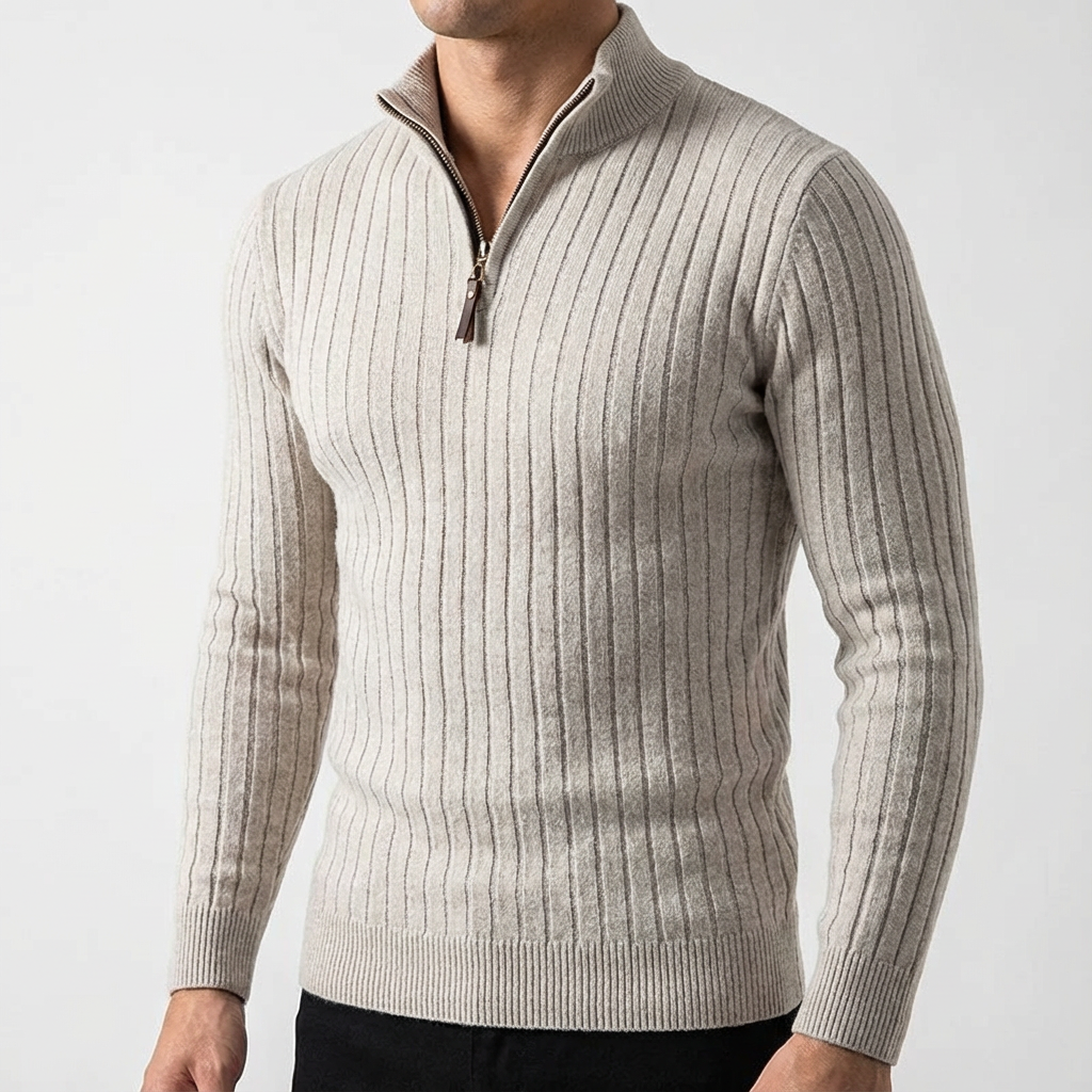L'Artisan Men's Wool Quarter Zip Sweater - 
Fashinoza