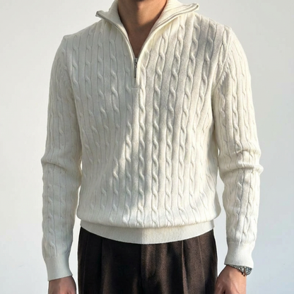Merino Quarter Zip Sweater - 
Fashinoza