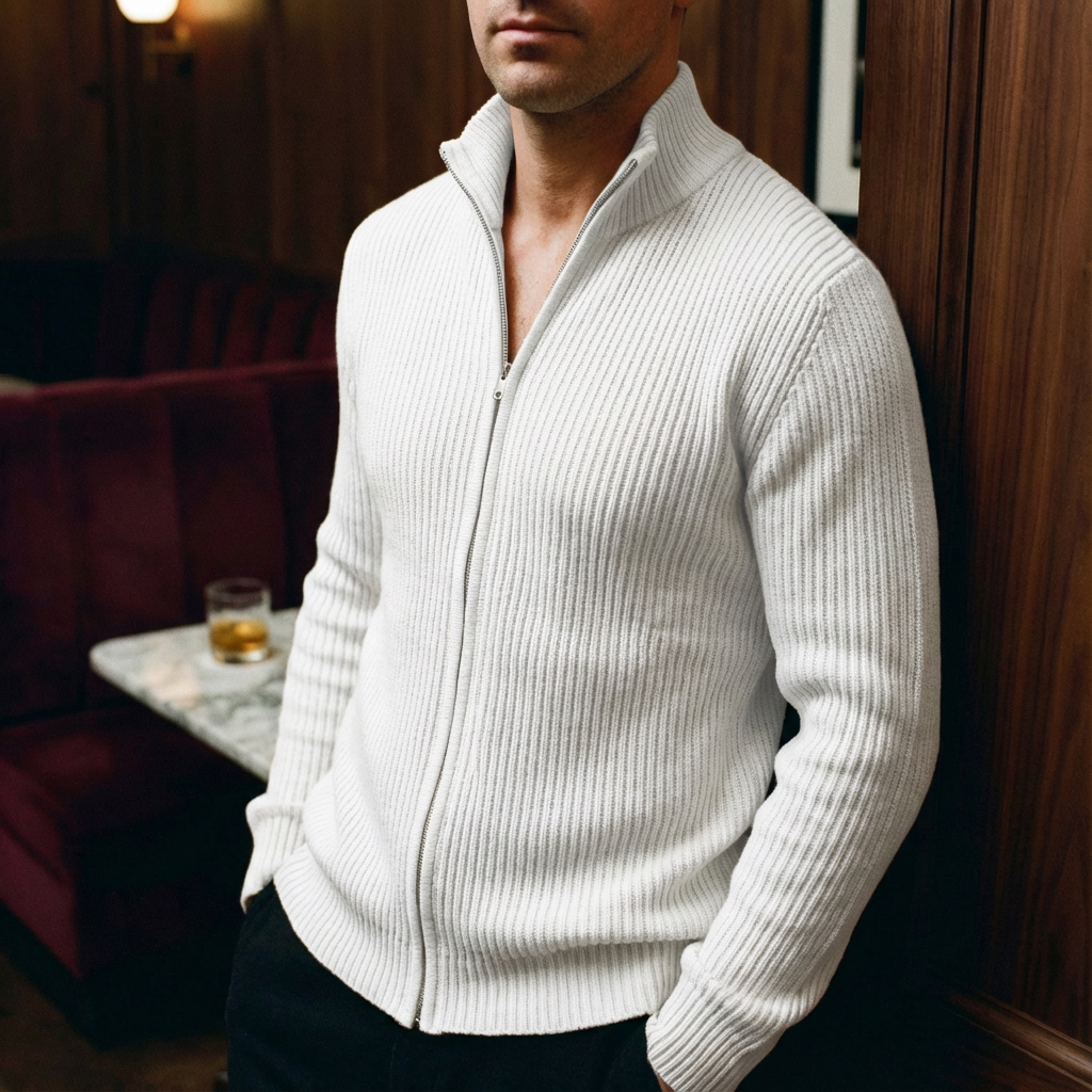 Victorio Cotton Knit Jacket - 
Fashinoza