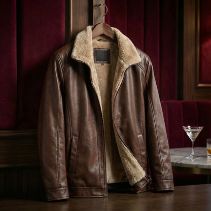 Men's Leather Jacket Portofino Style - 
Fashinoza