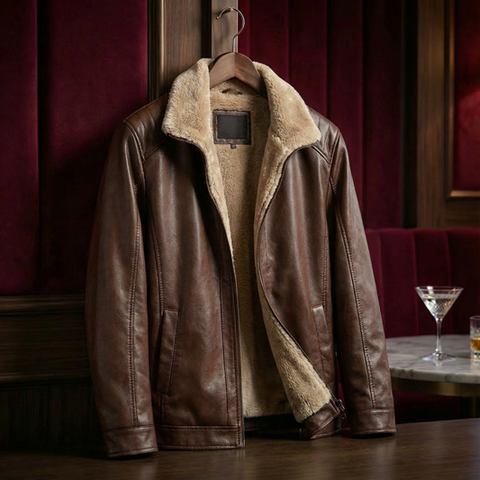 Men's Leather Jacket Portofino Style - 
Fashinoza