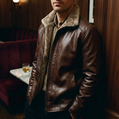 Sorrento Men's Leather Motorcycle Jacket - 
Fashinoza