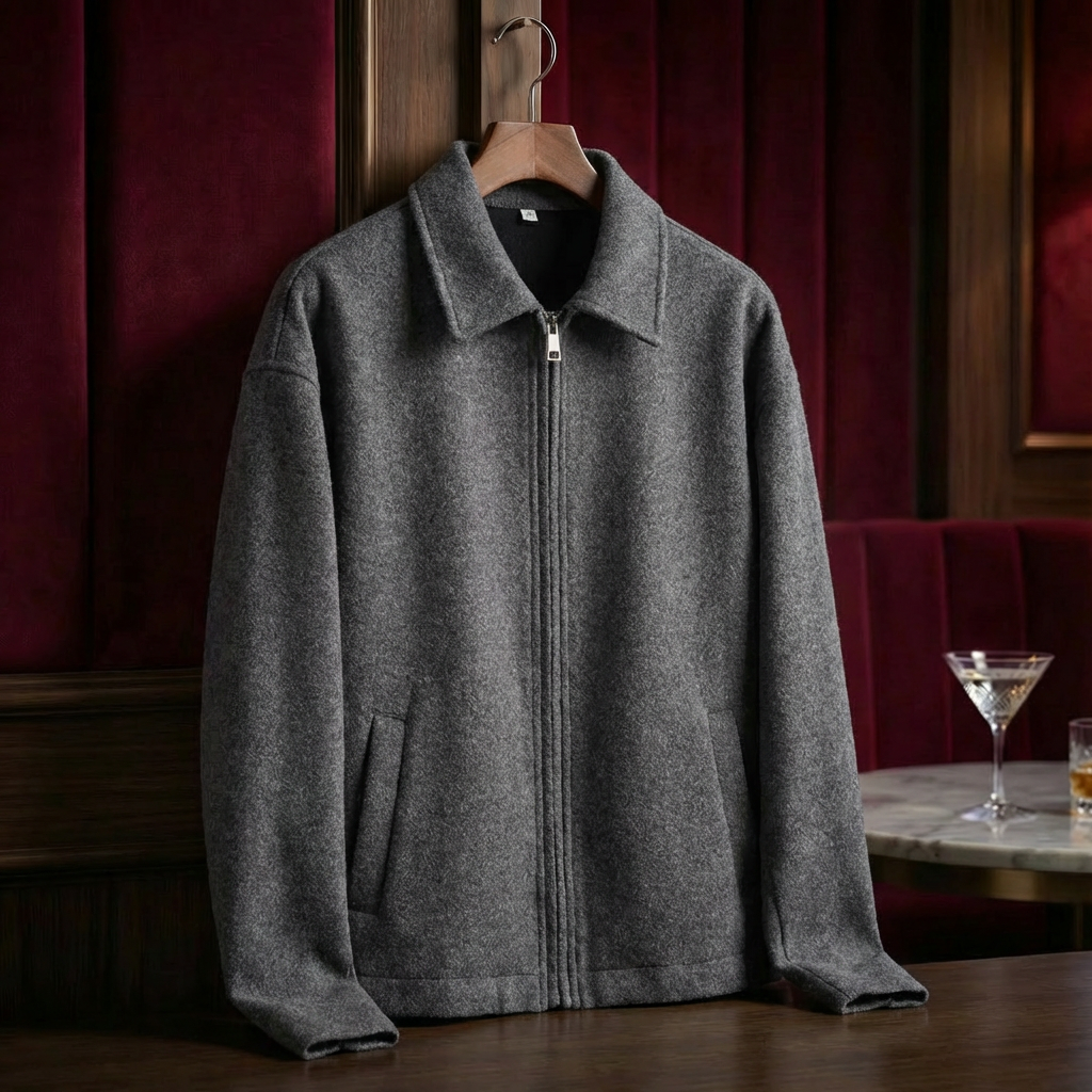 Women's Wool Moto Jacket - 
Fashinoza
