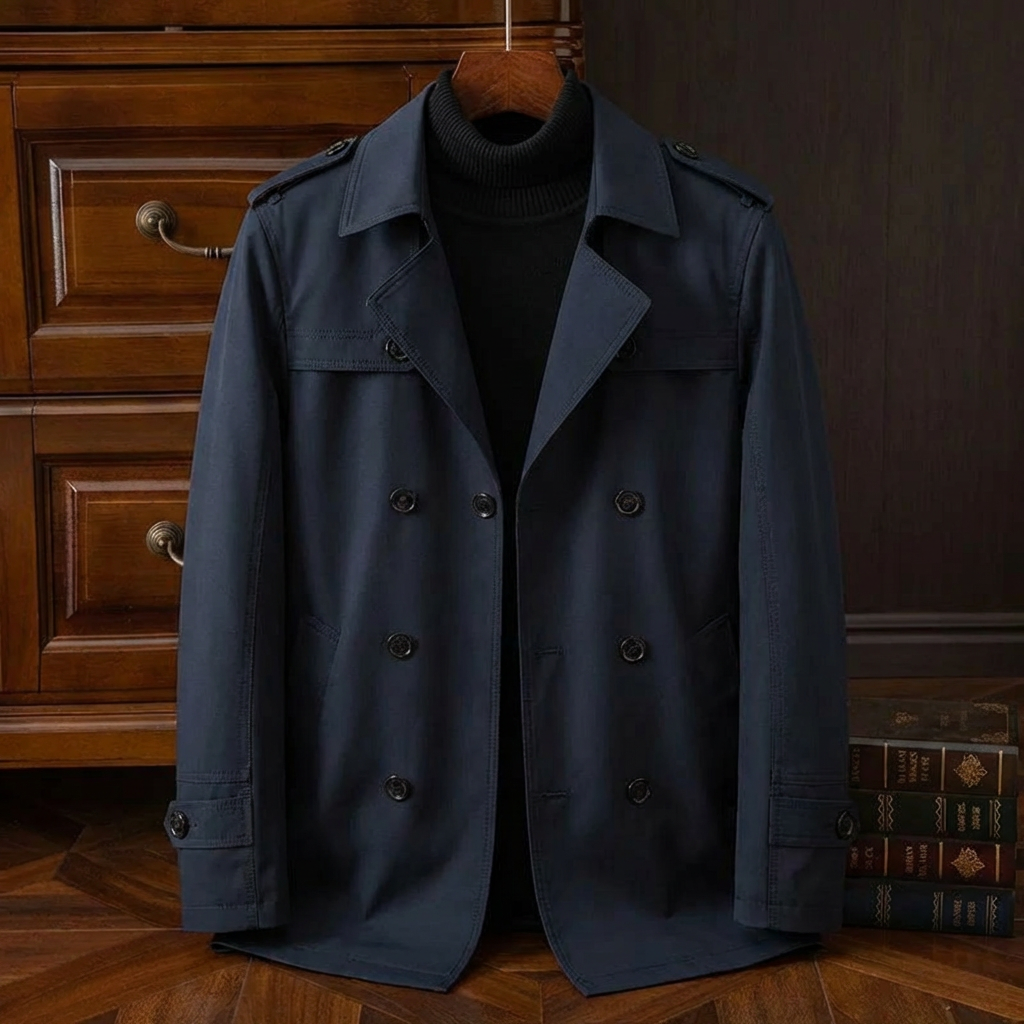 Nikolas Men's Cotton Trench Coat - 
Fashinoza