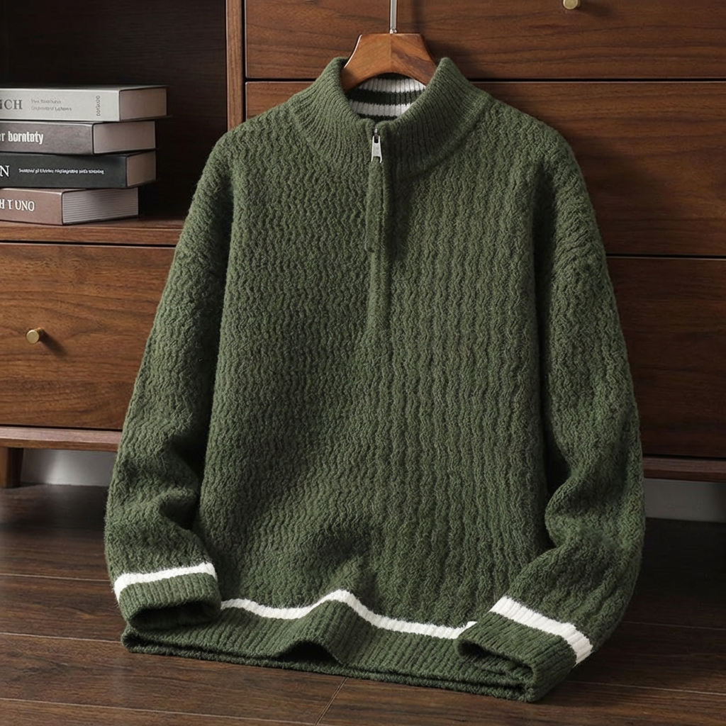 Merino Wool Knit Pullover - 
Fashinoza