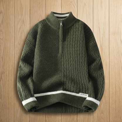 Merino Wool Knit Pullover Sweater - 
Fashinoza