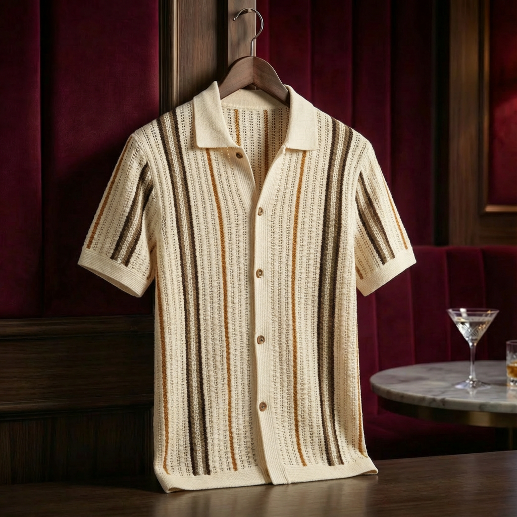 Cotton Knit Polo Shirt - 
Fashinoza