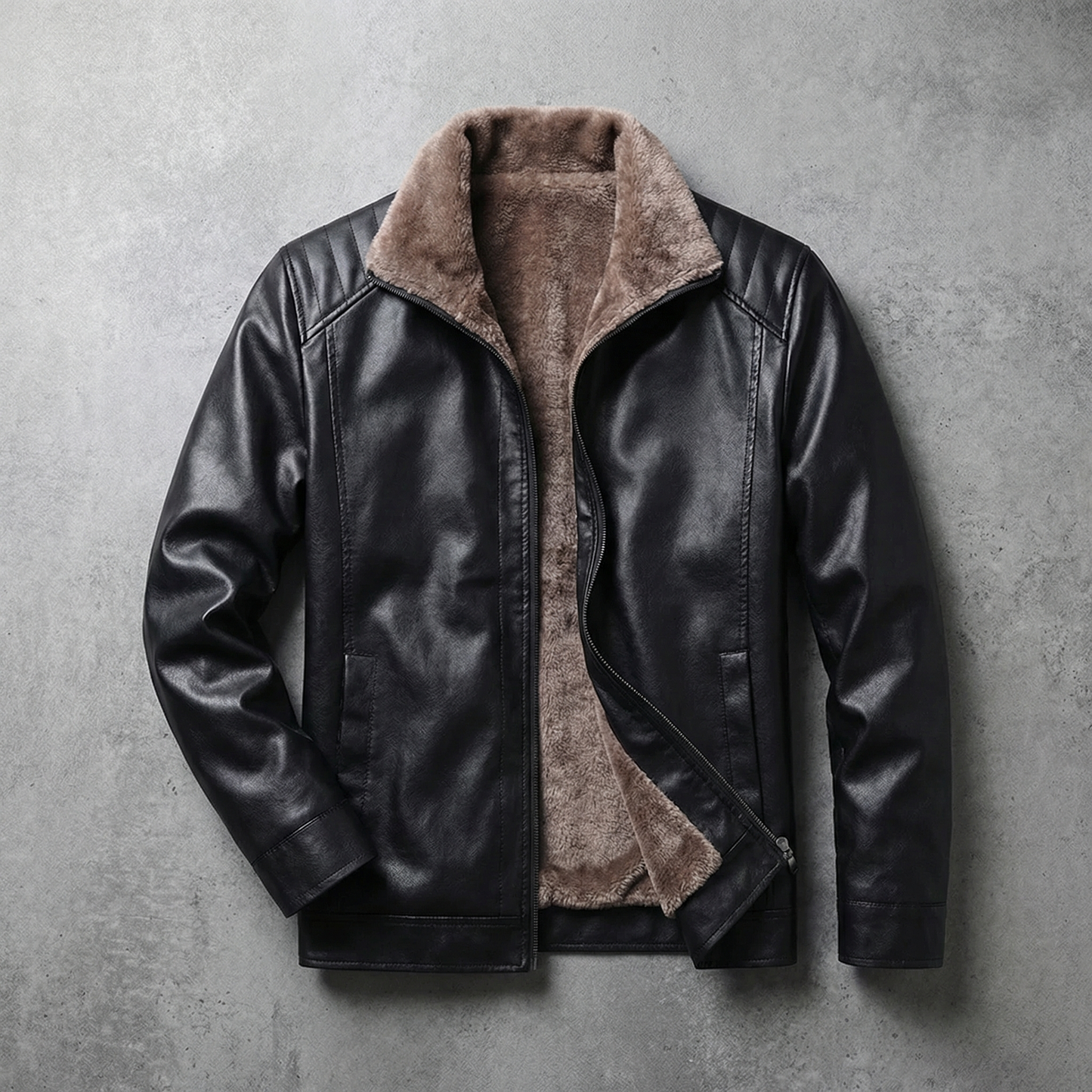 Rome Men's Leather Biker Jacket - 
Fashinoza