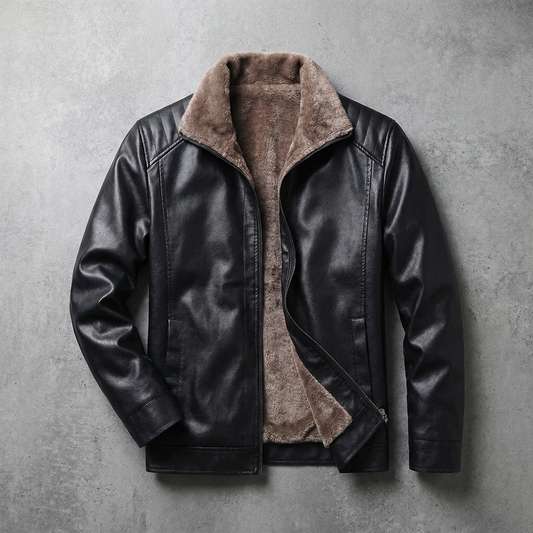 Rome Men's Leather Biker Jacket - 
Fashinoza