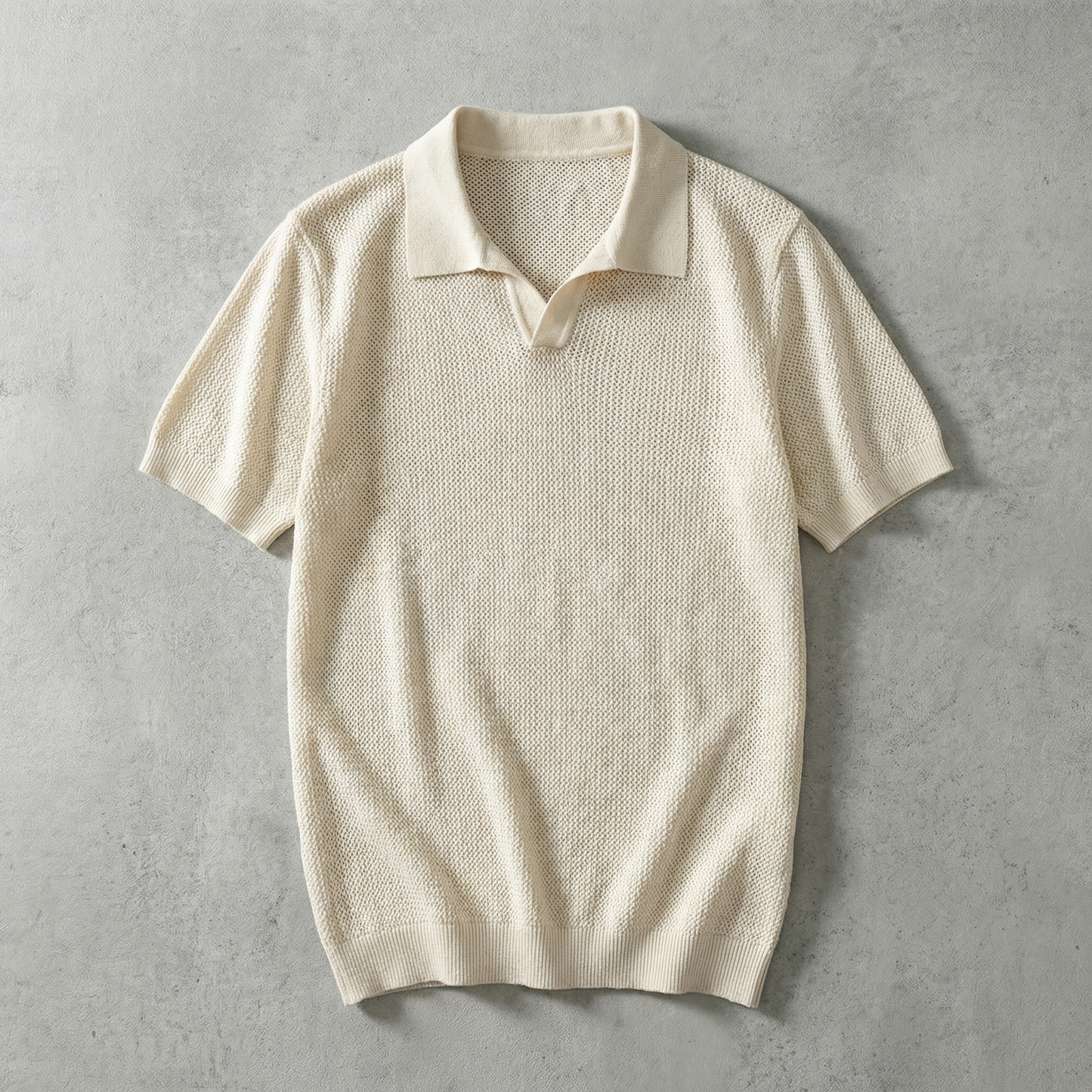 Sorrento Men's Knit V-Neck Polo Shirt - 
Fashinoza