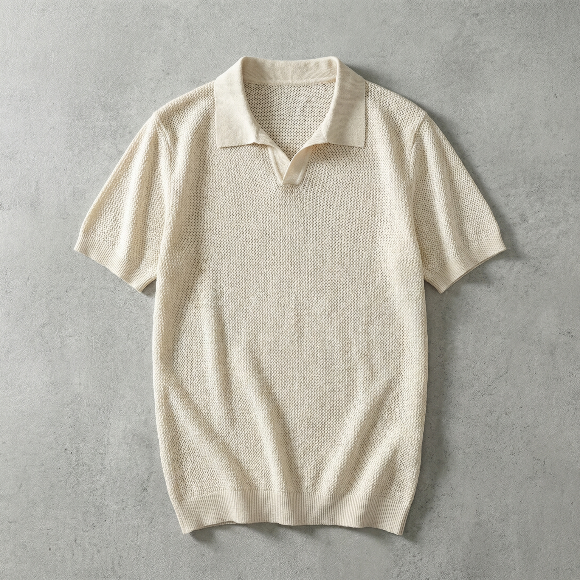 Sorrento Men's Knit V-Neck Polo Shirt - 
Fashinoza