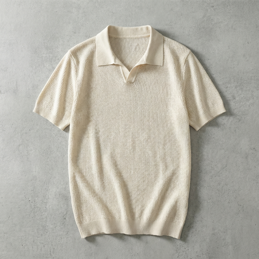Sorrento Men's Knit V-Neck Polo Shirt - 
Fashinoza