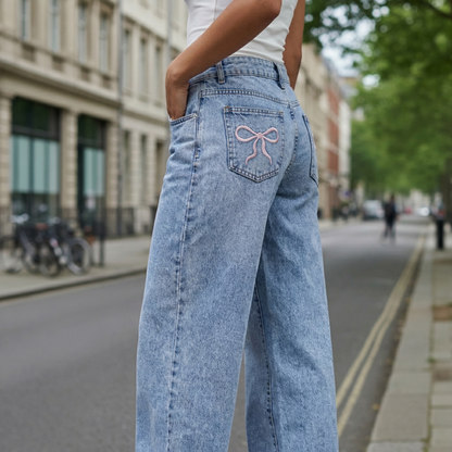 Women's Wide Leg Jeans - 
Fashinoza