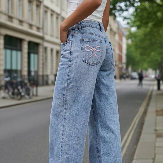 Women's Wide Leg Jeans - 
Fashinoza