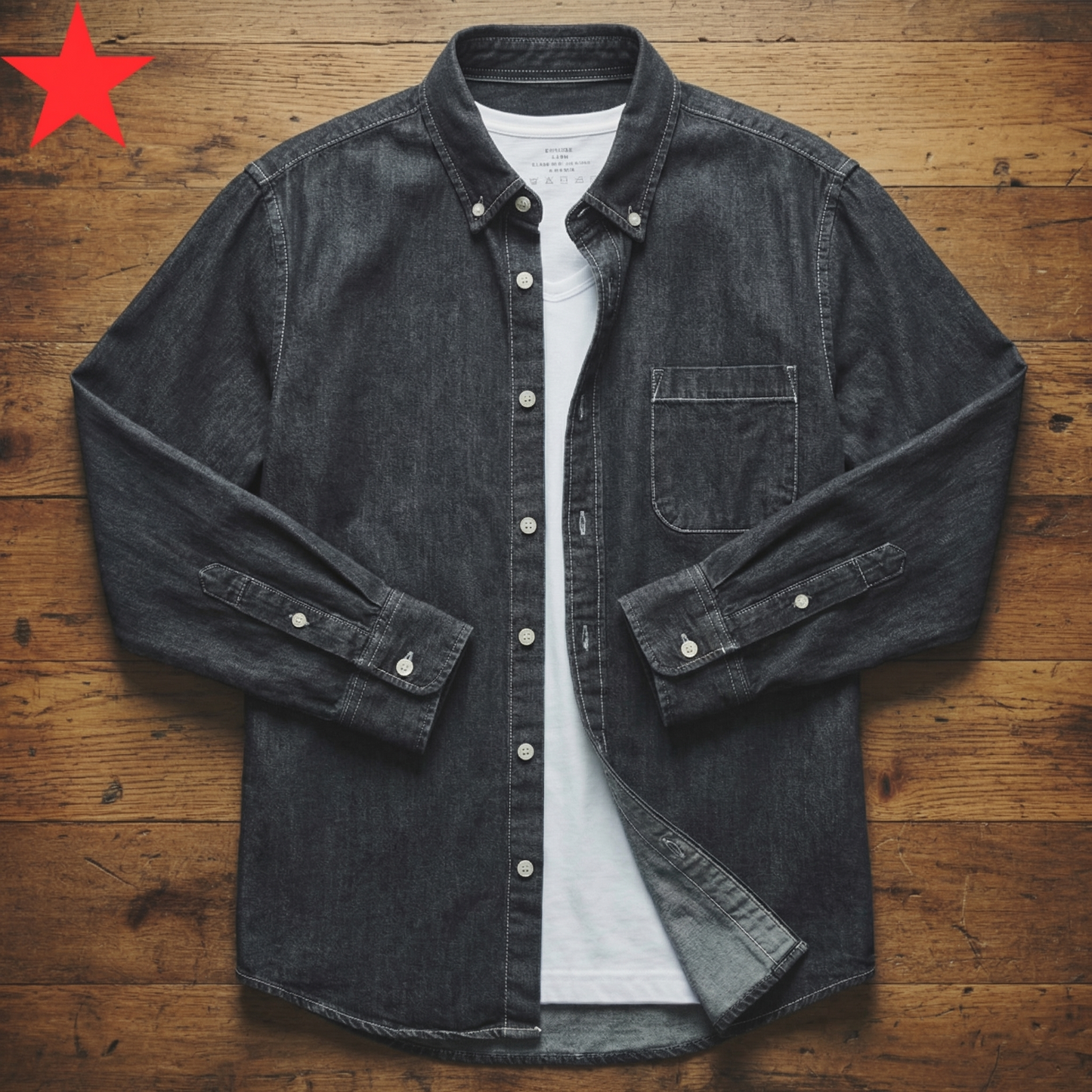 Men's Denim Shirt - 
Fashinoza